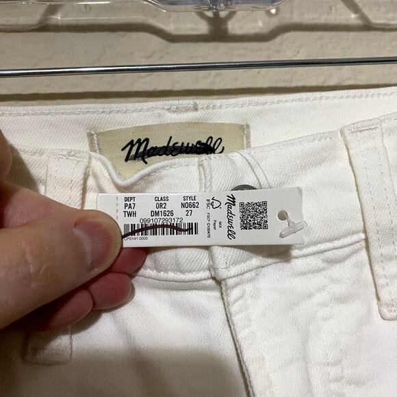 Madewell Jeans Women Size 27 White Perfect Vintage 90s High-Rise Raw-Hem Mom NWT - Picture 4 of 11